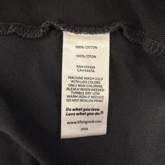 Life is Good Crusher Tee T-shirt Womens XXL / 2XL Big Foot Stars Moon Black - Picture 7 of 8